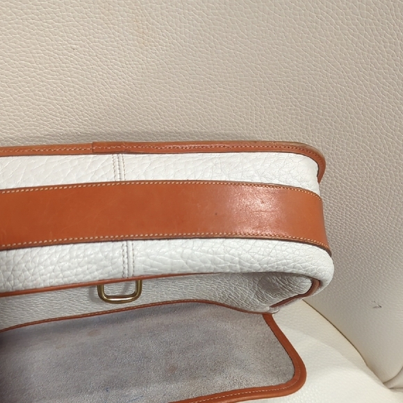 Dooney & Bourke White and Brown Leather Shoulder Bag - Picture 10 of 14